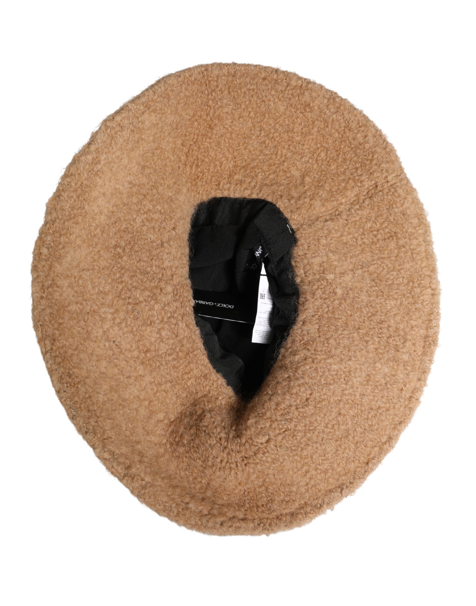 Dolce & Gabbana Beige Virgin Wool Fur Women Knitted Capello Women's Hat