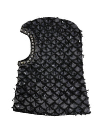 Dolce & Gabbana Black Wool Crystal Embellished Balaclava Women's Hat