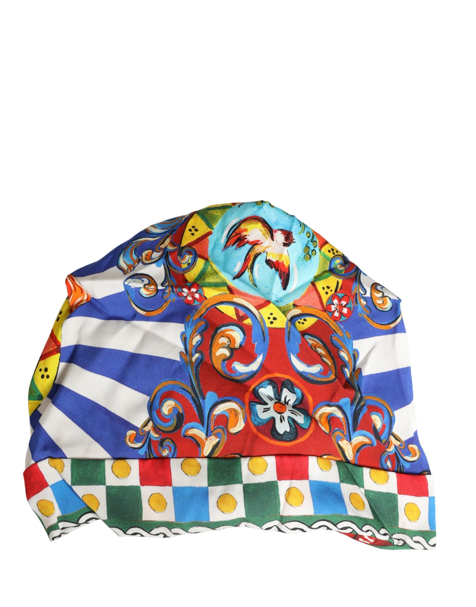 Dolce & Gabbana Multicolor Carretto Motif Turban Headwear Women's Hat