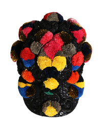 Dolce & Gabbana Multicolor Pom Poms Sequin Embellishment Women's Hat