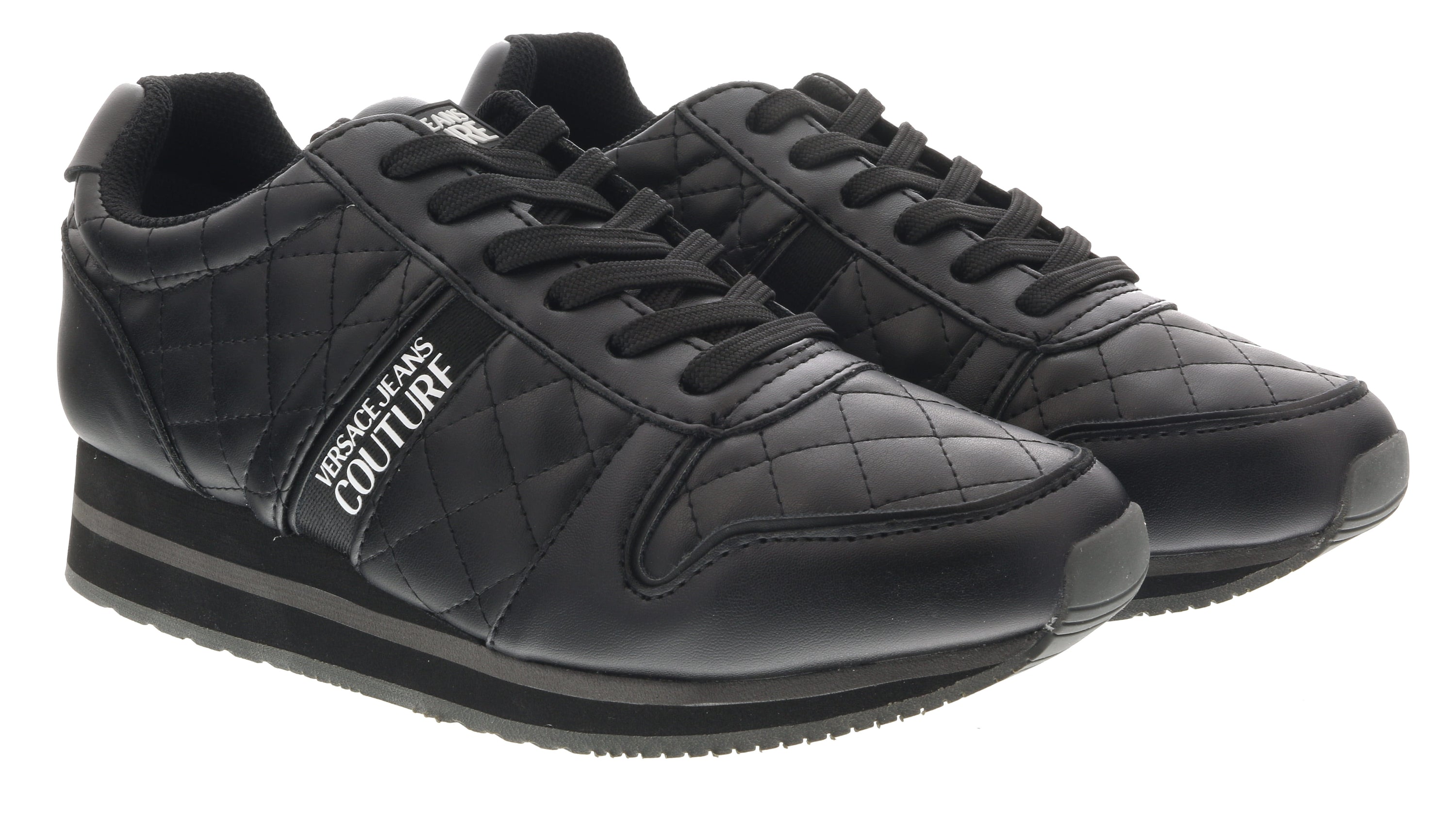 Versace Jeans Couture Black Signature Heel Sneakers