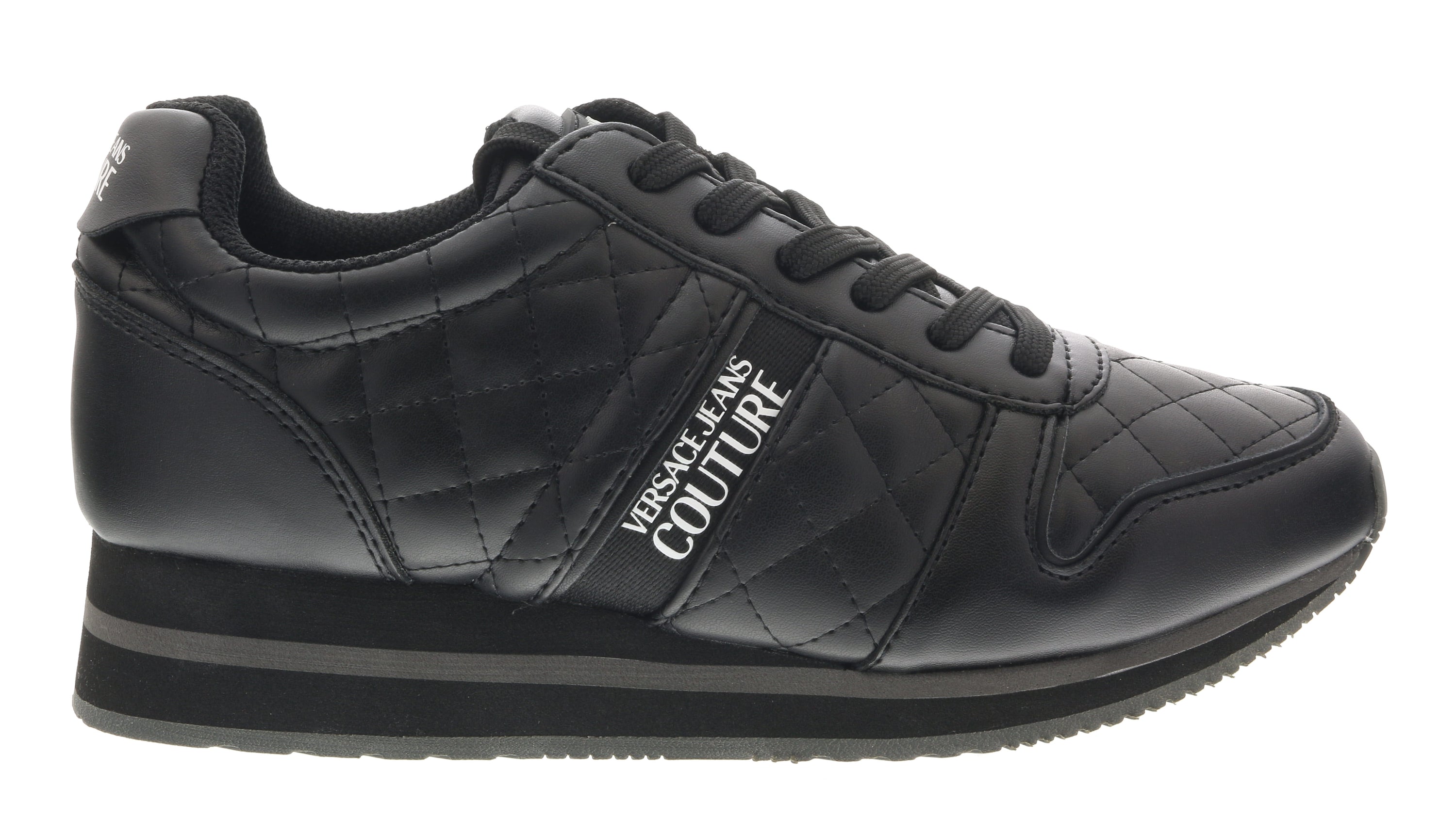 Versace Jeans Couture Black Signature Heel Sneakers