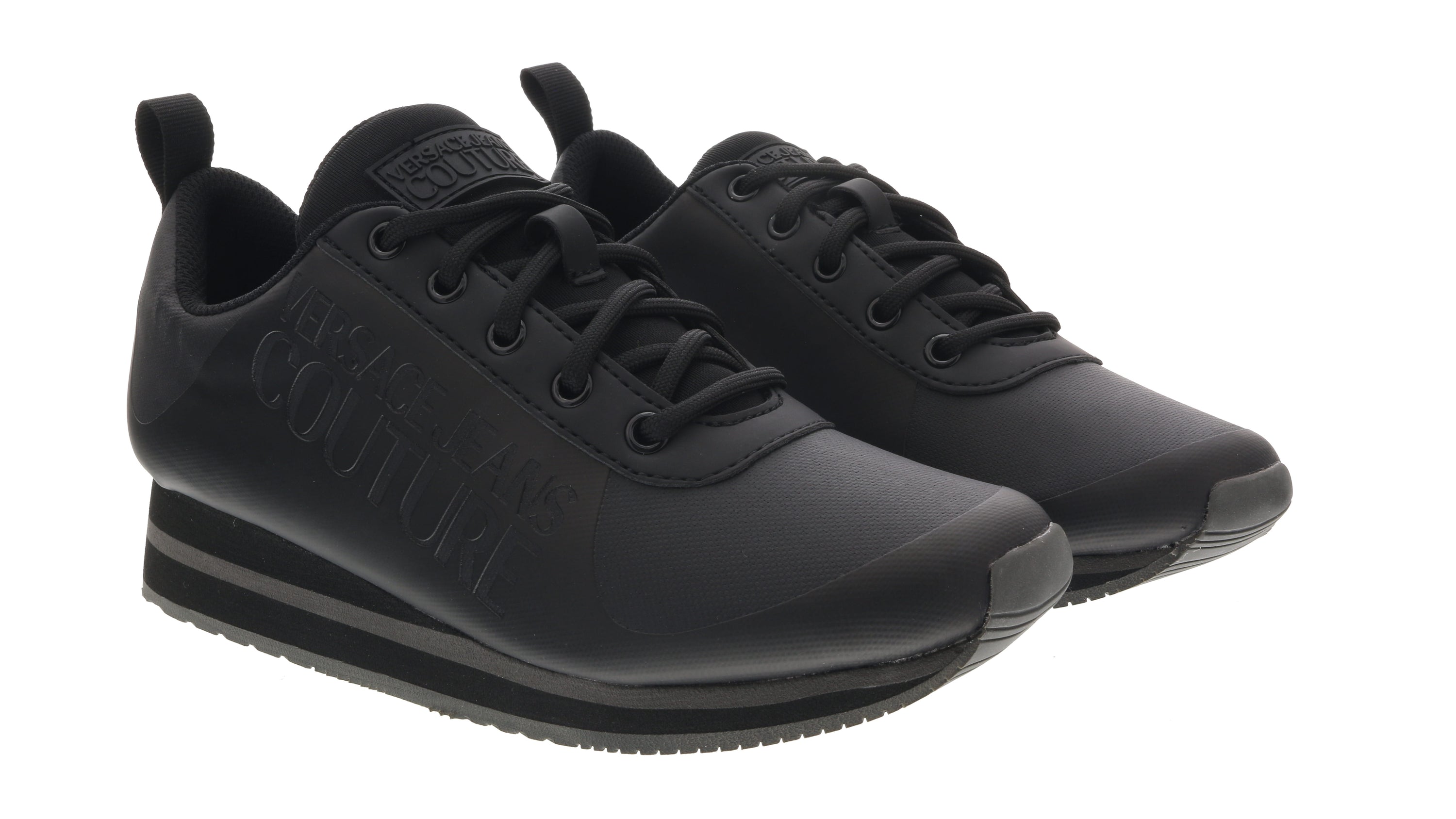 Versace Jeans Couture Black Signature Heel Sneakers
