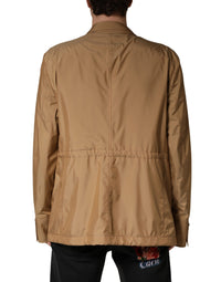 Dolce & Gabbana Brown Single Breasted Layered Coat Men's Jacket