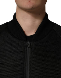 Dolce & Gabbana Men Black Nylon Full Zip Bomber Men's Jacket