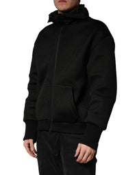 Dolce & Gabbana Men Black Hooded Full Zip Bomber Men's Jacket