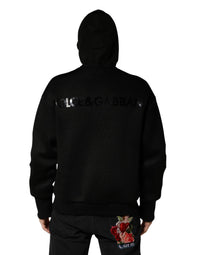 Dolce & Gabbana Men Black Hooded Full Zip Bomber Men's Jacket