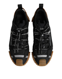 Dolce & Gabbana Black Logo Lace Up Low Top NS1 Sneakers Men's Shoes