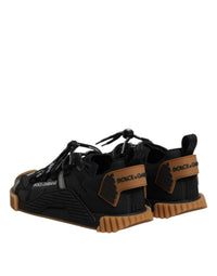 Dolce & Gabbana Black Logo Lace Up Low Top NS1 Sneakers Men's Shoes
