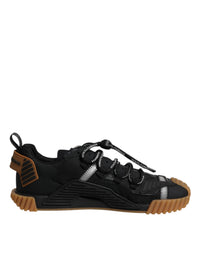 Dolce & Gabbana Black Logo Lace Up Low Top NS1 Sneakers Men's Shoes