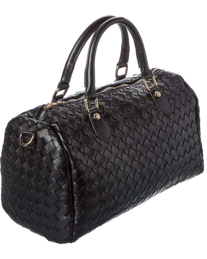 Persaman New York Greta Handwoven Leather Duffel Bag