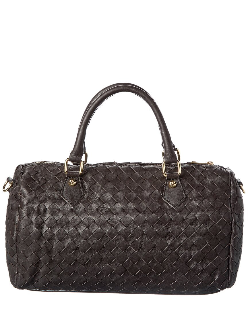 Persaman New York Greta Handwoven Leather Duffel Bag
