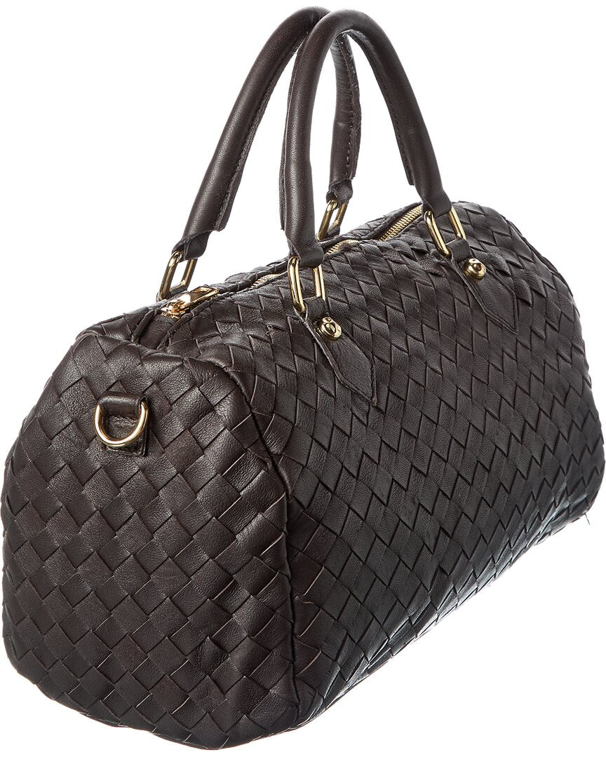 Persaman New York Greta Handwoven Leather Duffel Bag