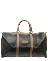Dior Dior Grey & Brown Honeycomb Coated Canvas Large Travel Boston (Authentic Pre-
