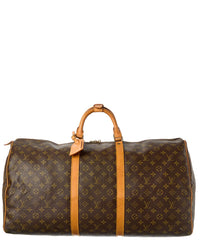 Louis Vuitton Brown Monogram Canvas Keepall 60 (Authentic Pre-Loved)