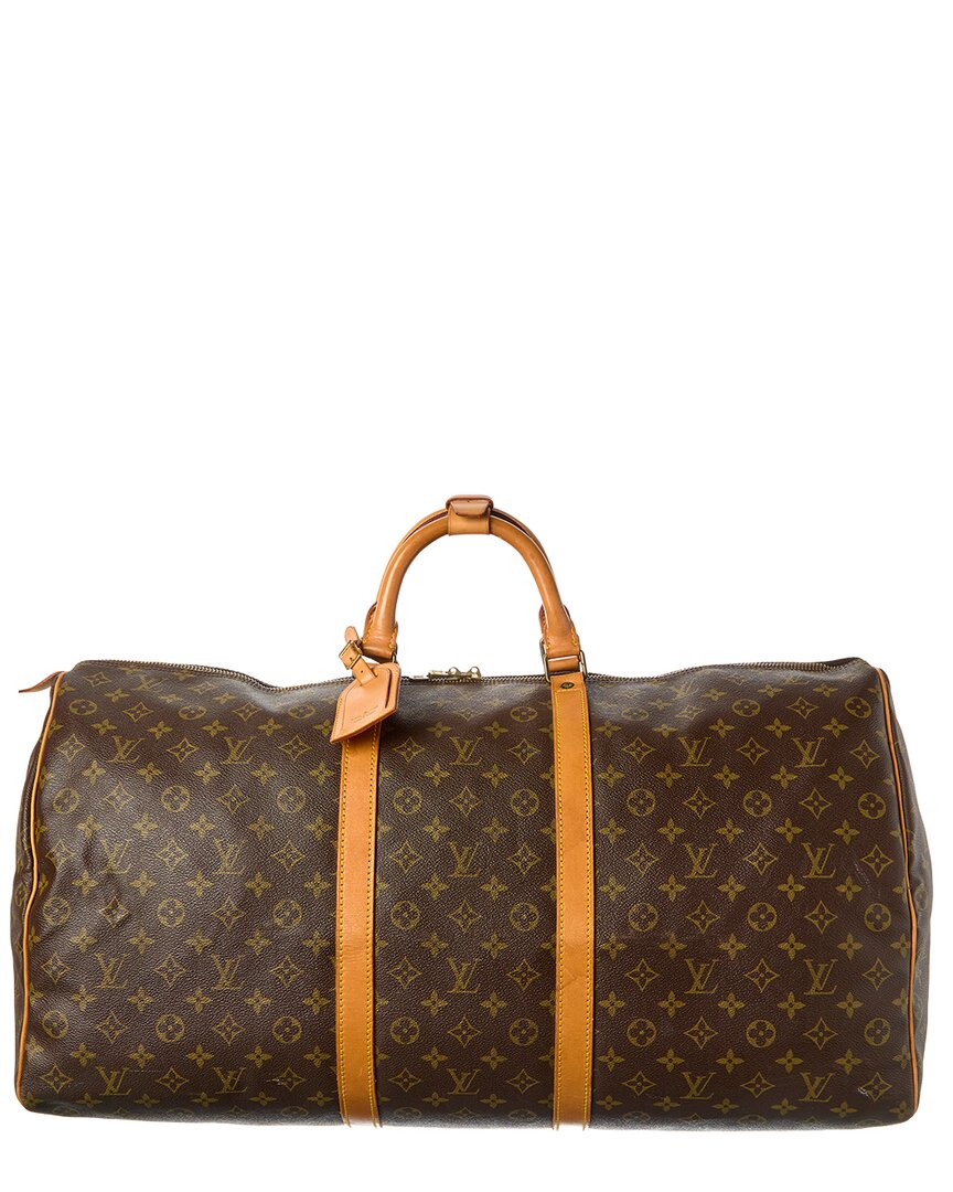 Louis Vuitton Brown Monogram Canvas Keepall 60 (Authentic Pre-Loved)