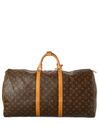 Louis Vuitton Brown Monogram Canvas Keepall 60 (Authentic Pre-Loved)
