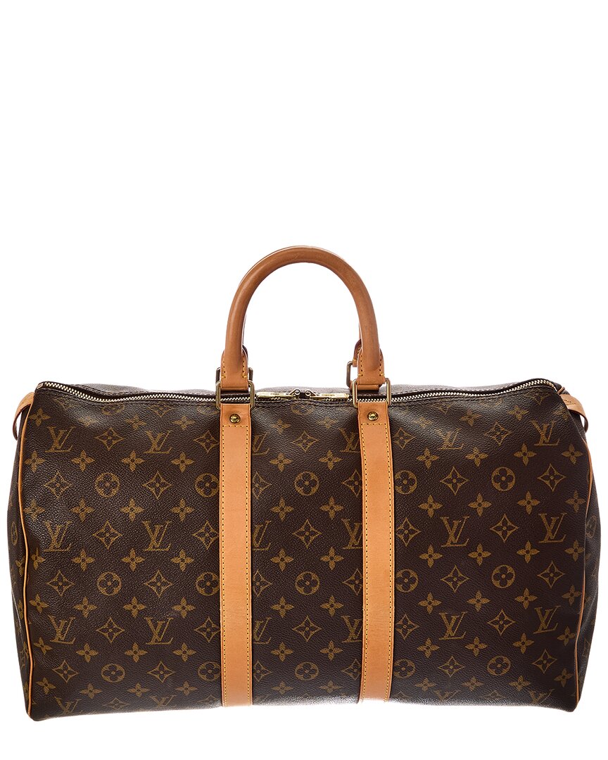 Louis Vuitton Louis Vuitton Brown Monogram Coated Canvas Keepall 45 Mss (Authentic Pre-Loved)