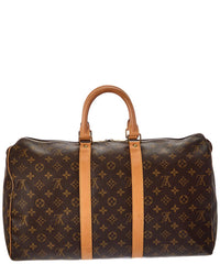 Louis Vuitton Louis Vuitton Brown Monogram Coated Canvas Keepall 45 Mss (Authentic Pre-Loved)