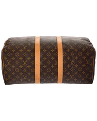 Louis Vuitton Louis Vuitton Brown Monogram Coated Canvas Keepall 45 Mss (Authentic Pre-Loved)