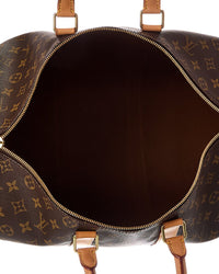 Louis Vuitton Louis Vuitton Brown Monogram Coated Canvas Keepall 45 Mss (Authentic Pre-Loved)