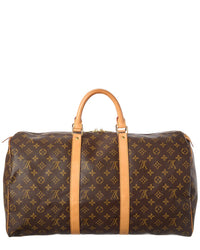 Louis Vuitton Louis Vuitton Brown Monogram Coated Canvas Keepall 50 (Authentic Pre-Loved)