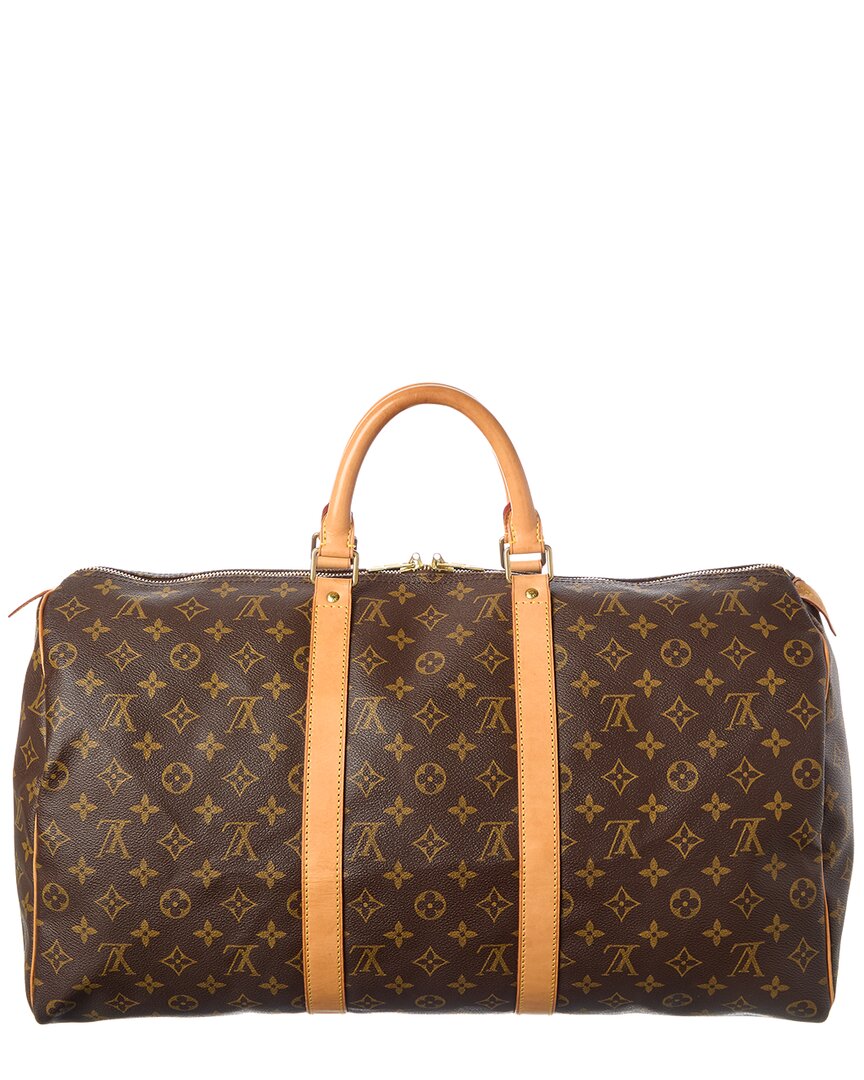 Louis Vuitton Louis Vuitton Brown Monogram Coated Canvas Keepall 50 (Authentic Pre-Loved)
