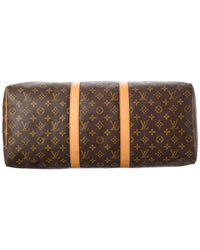 Louis Vuitton Louis Vuitton Brown Monogram Coated Canvas Keepall 50 (Authentic Pre-Loved)