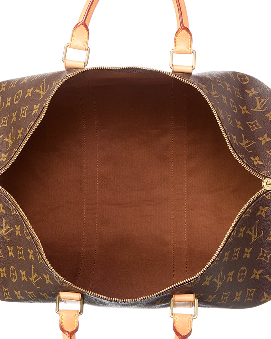 Louis Vuitton Louis Vuitton Brown Monogram Coated Canvas Keepall 50 (Authentic Pre-Loved)