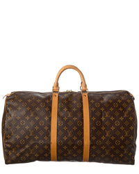 Louis Vuitton Louis Vuitton Brown Monogram Coated Canvas Keepall 55 (Authentic Pre-Loved)