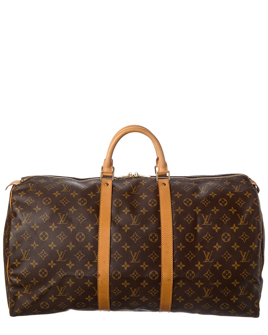 Louis Vuitton Louis Vuitton Brown Monogram Coated Canvas Keepall 55 (Authentic Pre-Loved)