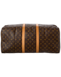 Louis Vuitton Louis Vuitton Brown Monogram Coated Canvas Keepall 55 (Authentic Pre-Loved)