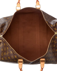Louis Vuitton Louis Vuitton Brown Monogram Coated Canvas Keepall 55 (Authentic Pre-Loved)