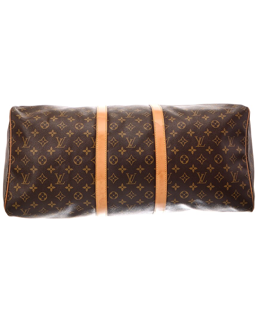 Louis Vuitton Brown Monogram Coated Canvas Keepall 55 (Authentic Pre-Loved)