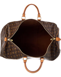 Louis Vuitton Brown Monogram Coated Canvas Keepall 55 (Authentic Pre-Loved)