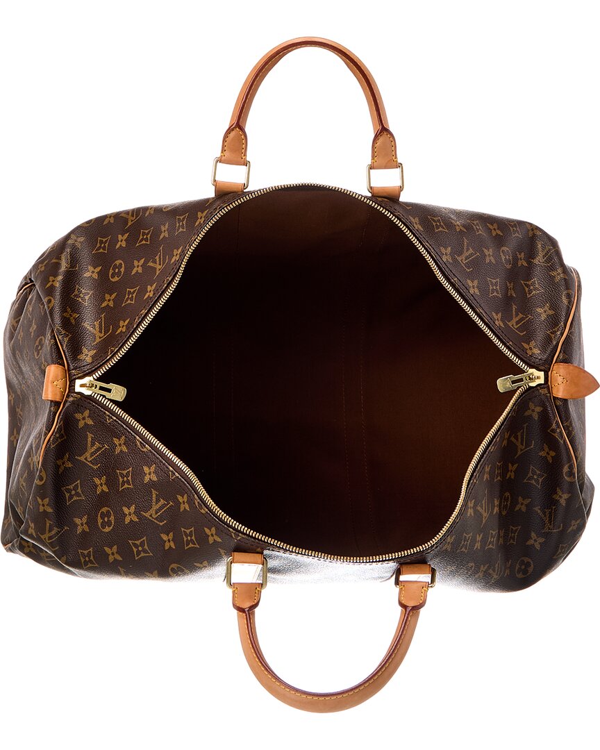 Louis Vuitton Brown Monogram Coated Canvas Keepall 55 (Authentic Pre-Loved)