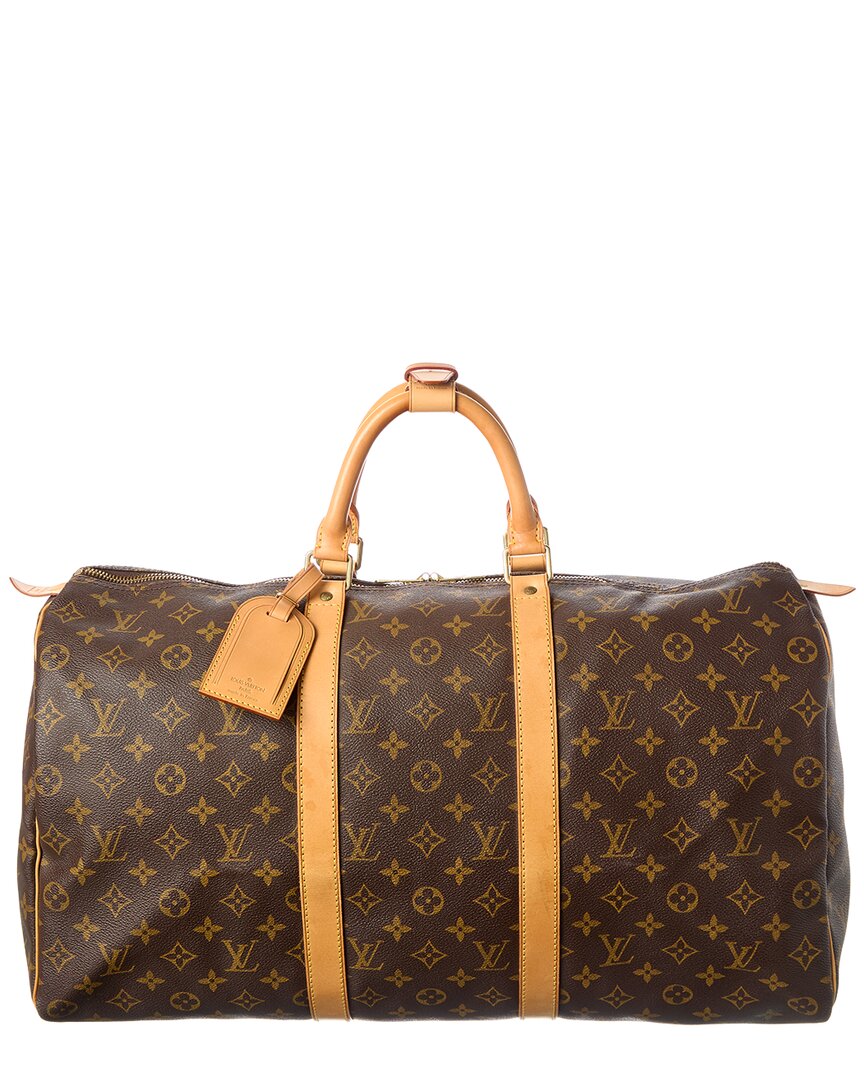 Louis Vuitton Louis Vuitton Brown Monogram Coated Canvas Keepall 50 (Authentic Pre-Loved)
