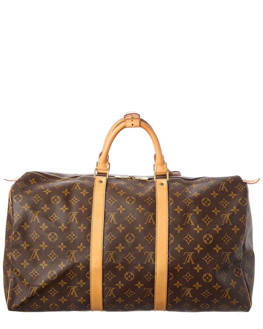 Louis Vuitton Louis Vuitton Brown Monogram Coated Canvas Keepall 50 (Authentic Pre-Loved)