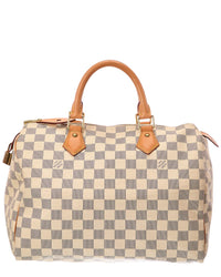 Louis Vuitton White Damier Azur Coated Canvas Speedy 30 (Authentic Pre-Loved)