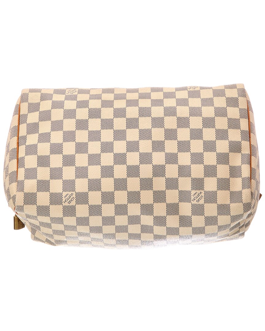 Louis Vuitton White Damier Azur Coated Canvas Speedy 30 (Authentic Pre-Loved)