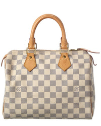 Louis Vuitton Louis Vuitton White Damier Azur Coated Canvas Speedy 25 (Authentic Pre-Loved)