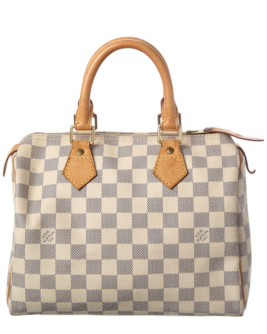 Louis Vuitton Louis Vuitton White Damier Azur Coated Canvas Speedy 25 (Authentic Pre-Loved)