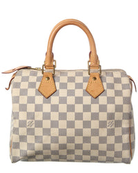 Louis Vuitton Louis Vuitton White Damier Azur Coated Canvas Speedy 25 (Authentic Pre-Loved)