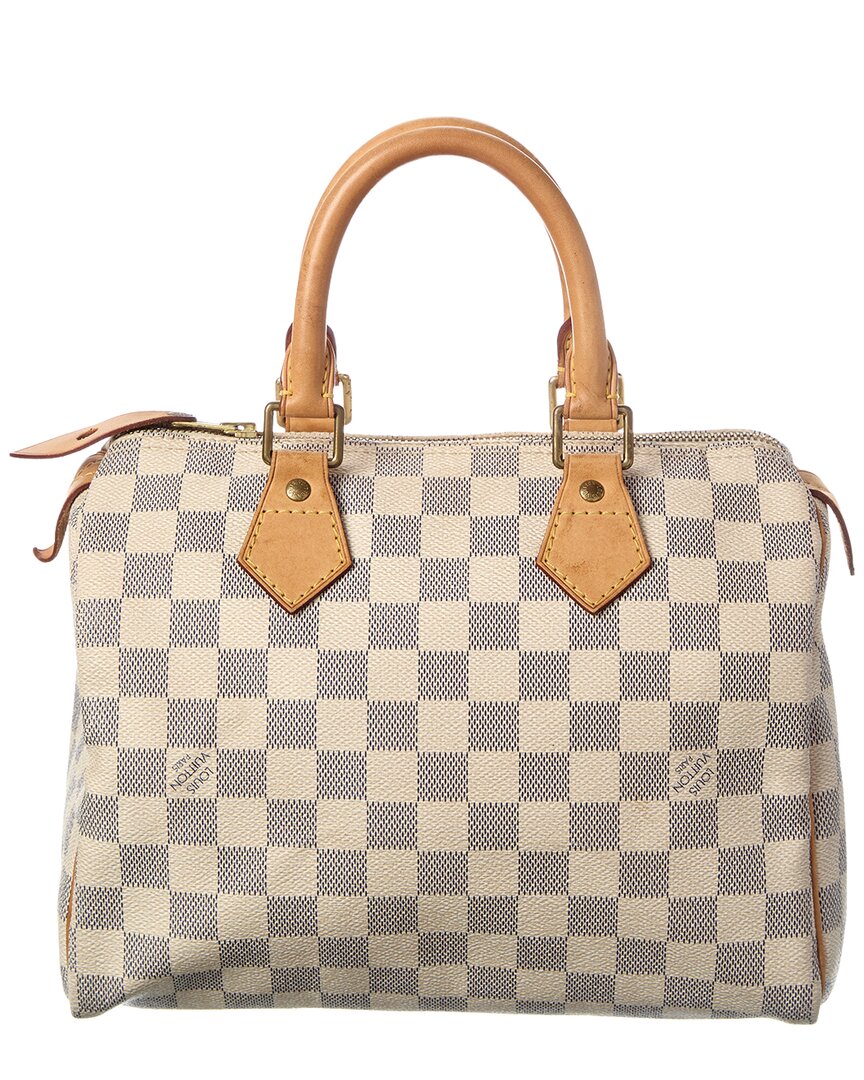 Louis Vuitton Louis Vuitton White Damier Azur Coated Canvas Speedy 25 (Authentic Pre-Loved)