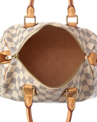 Louis Vuitton Louis Vuitton White Damier Azur Coated Canvas Speedy 25 (Authentic Pre-Loved)