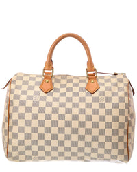 Louis Vuitton Louis Vuitton White Damier Azur Coated Canvas Speedy 30 (Authentic Pre-Loved)