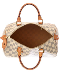 Louis Vuitton Louis Vuitton White Damier Azur Coated Canvas Speedy 30 (Authentic Pre-Loved)