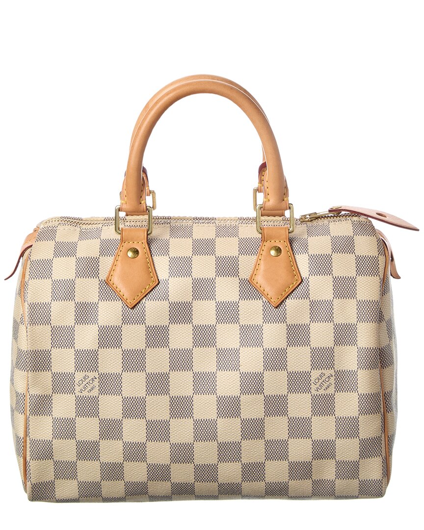 Louis Vuitton Louis Vuitton White Damier Azur Coated Canvas Speedy 25 (Authentic Pre-Loved)