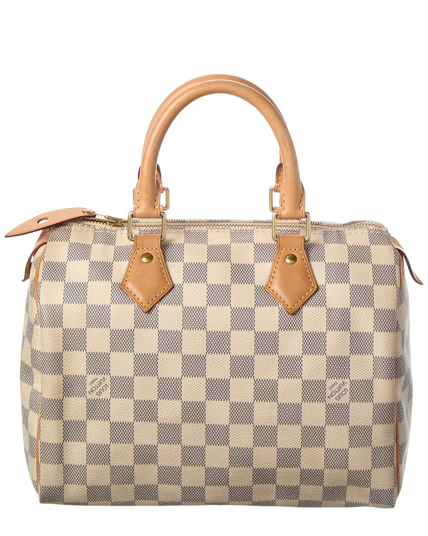 Louis Vuitton Louis Vuitton White Damier Azur Coated Canvas Speedy 25 (Authentic Pre-Loved)