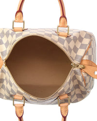 Louis Vuitton Louis Vuitton White Damier Azur Coated Canvas Speedy 25 (Authentic Pre-Loved)